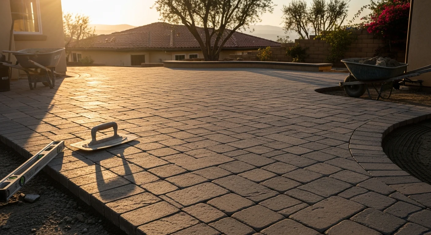 Interlocking paver patio installation in Camarillo
